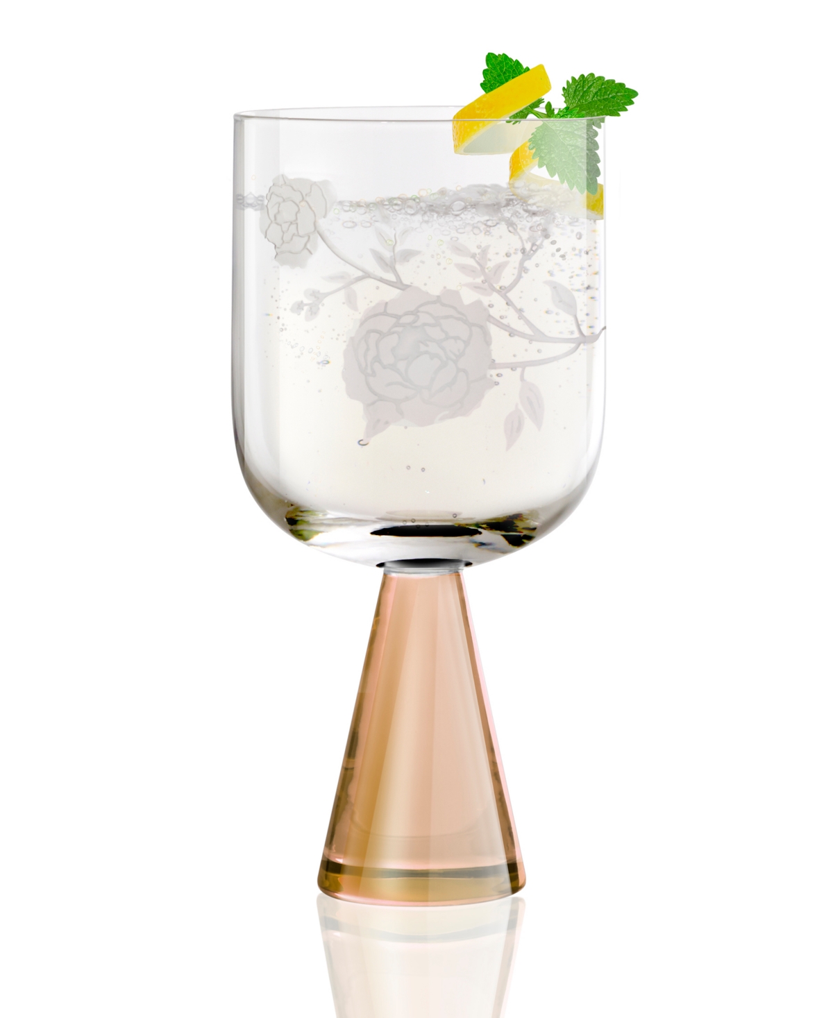 Qualia Glass Peony Goblets, Set Of 2 In Gray