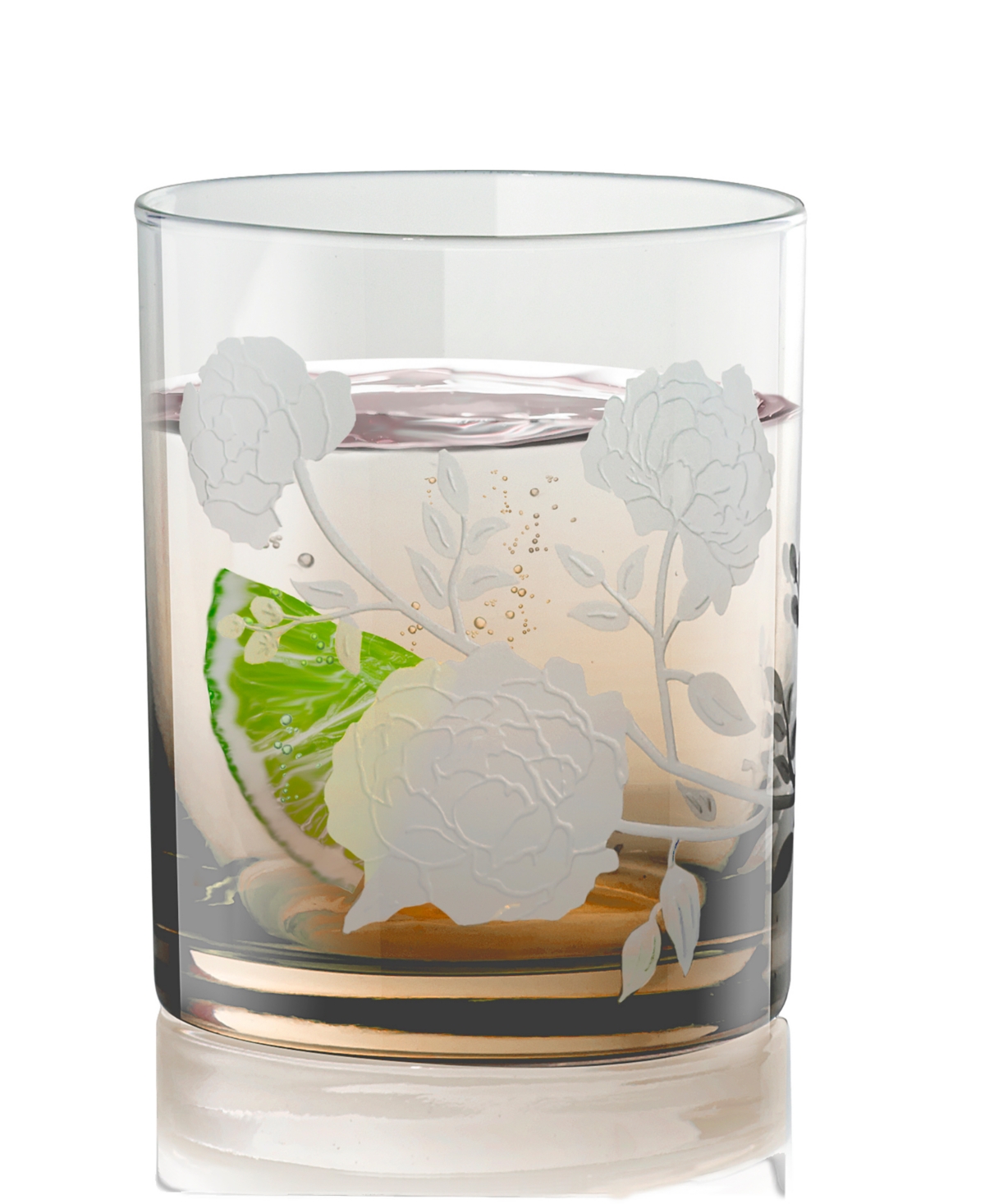 Qualia Glass Peony Double Old-fashioned Glasses, Set Of 2 In Blue