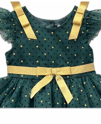 Blueberi Boulevard Baby Girls Lace Layers Holiday Green Dress - Macy's