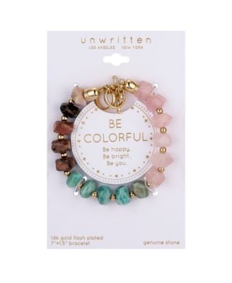 Rose Quartz Amazonite Rhodonite Stone Bracelet