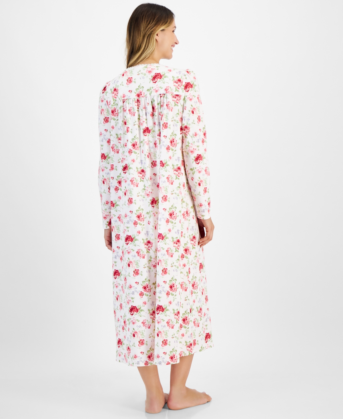 Charter Club Women's Cotton Printed Nightgown, Exclusively At Macy's In Roses Pink