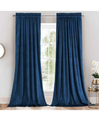 Heavyweight Velvet Curtain Rod Pocket Panels (Set of 2), 52" W x 96" L