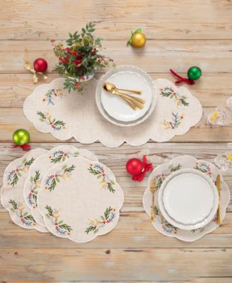 French Perle Holly Centerpiece, 14" x 36"