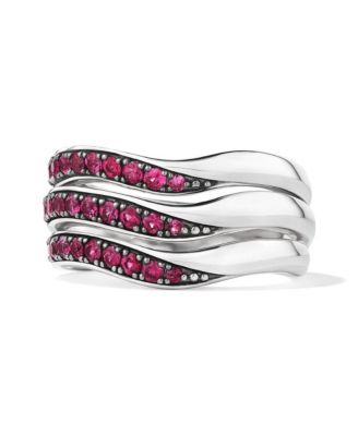 Judith Ripka Nova Three Band Ring with Ruby - Macy's