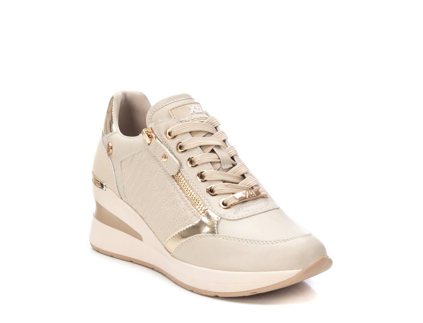 Женские кроссовки XTI Casual Wedge, цвет: Бежевый — фото 1