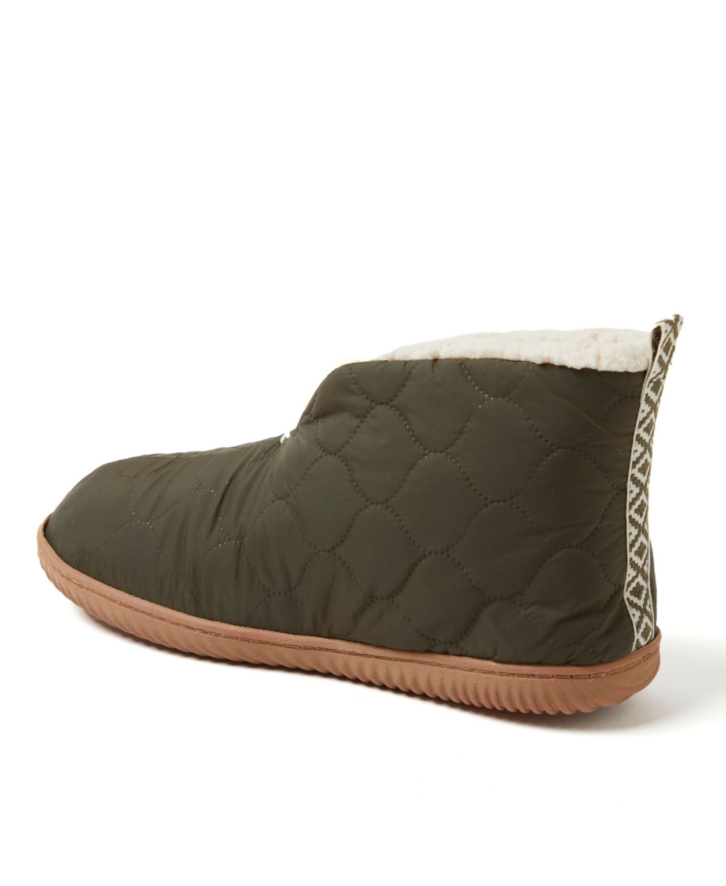 Мужские тапочки Dearfoams Warm Up Bootie House Shoe Boot Slipper, цвет: Тёмно-зелёный — фото 4