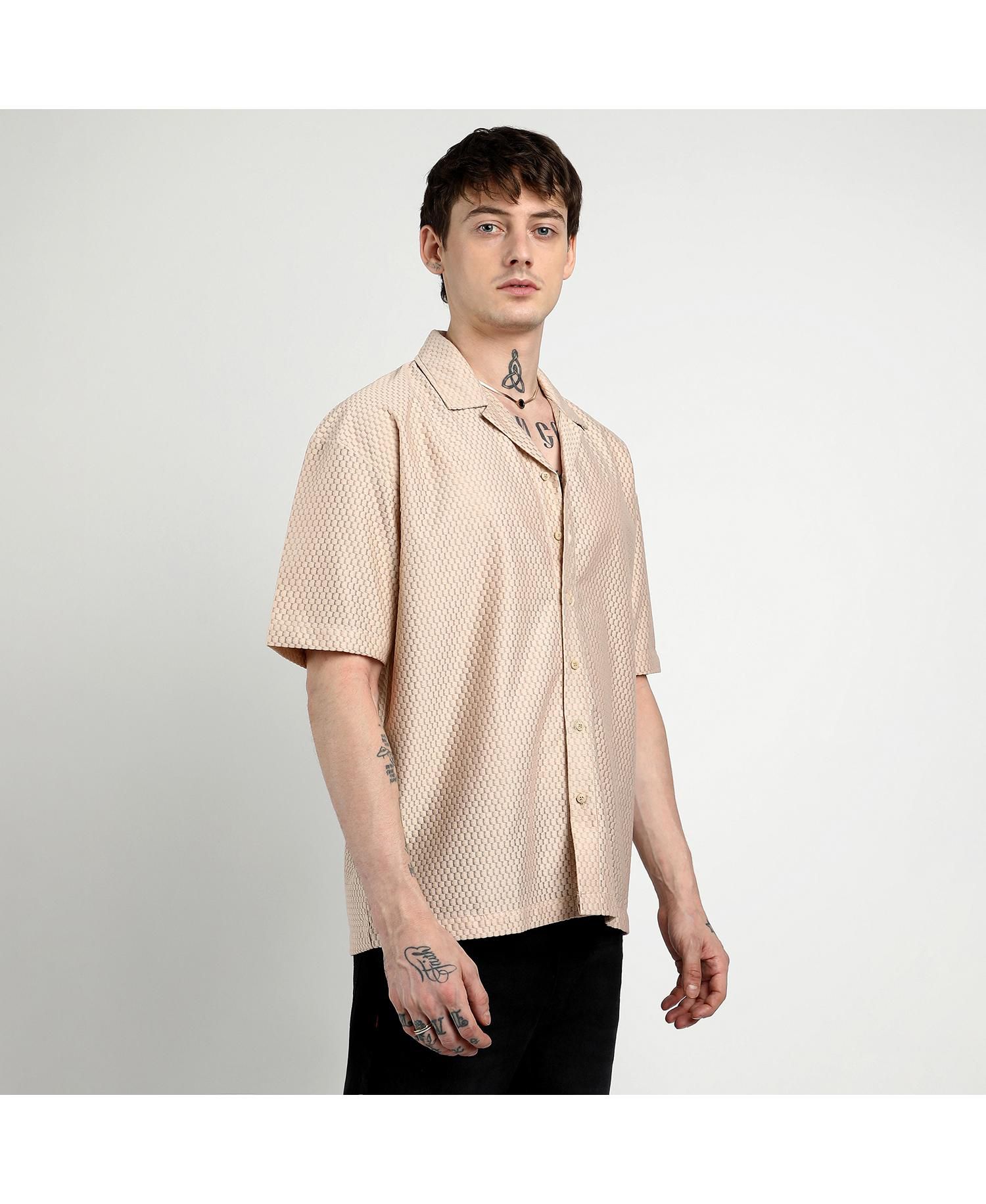 Men's Splash Plaid Oversized Shirt
