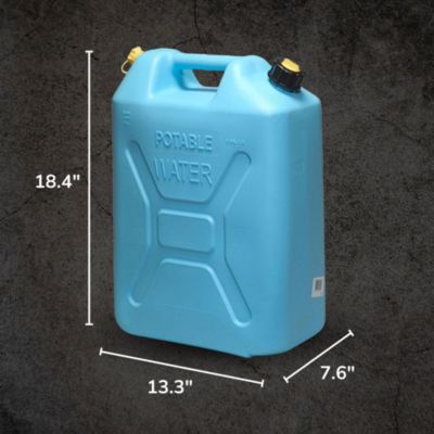 5 Gal Military Style Water Can Container with Reversible Spout, 4 Pack