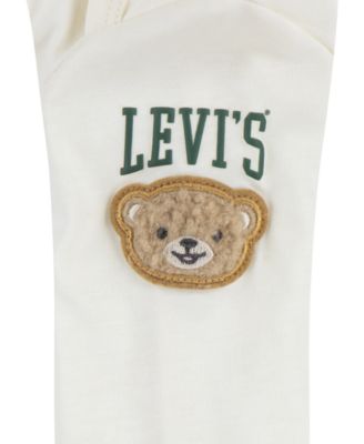 Baby Boys Deboss Overall and Bodysuit, 2-Piece Set