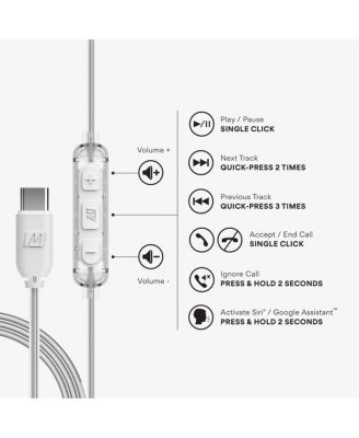 M6 In-Ear Sports Headphones w/ Memory Wire & Headset (USB-C Plug)