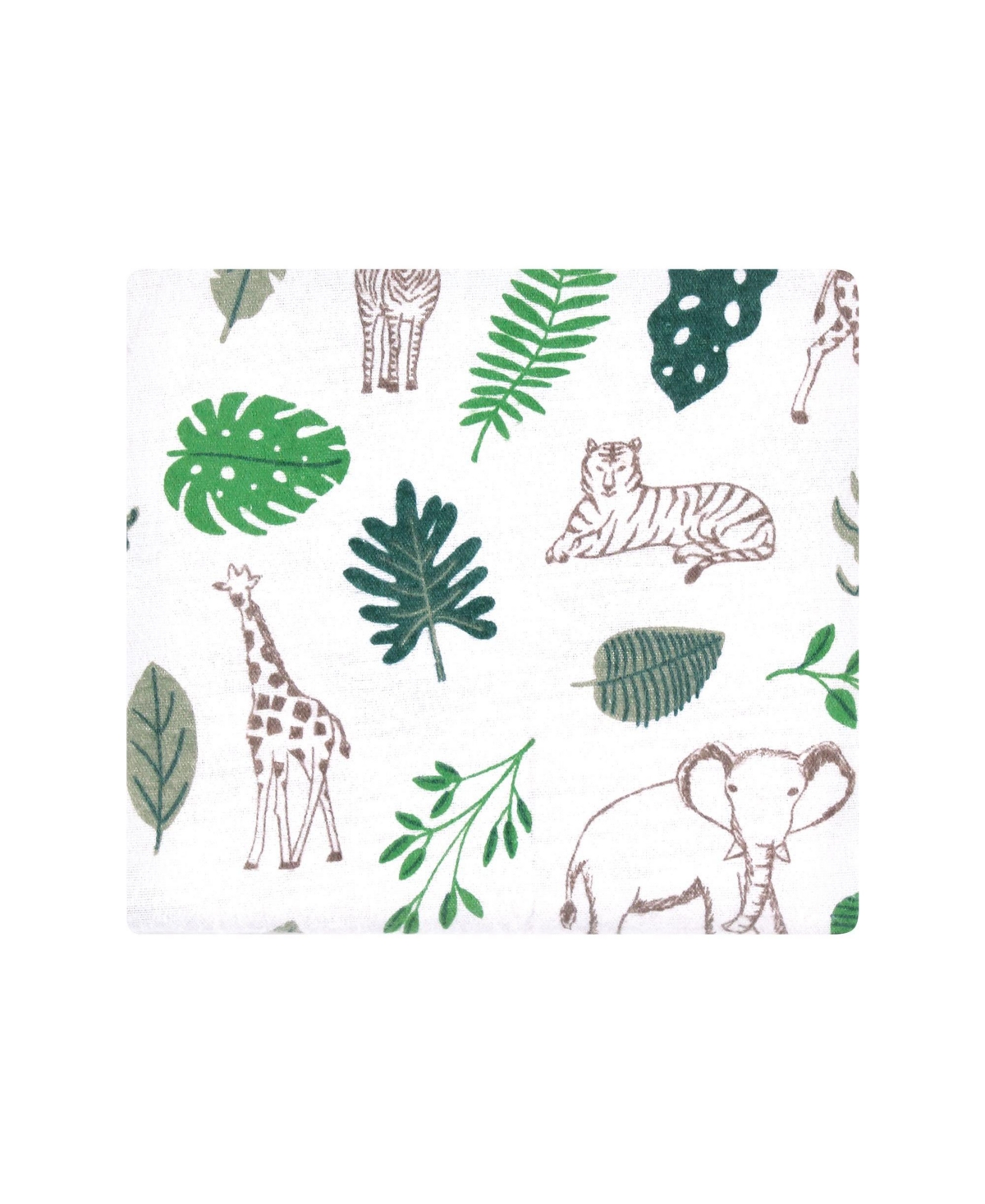 Hudson Baby Cotton Poly Flannel Receiving Blankets Bundle, One Size - Jungle