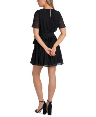 Women's Pleated Tie-Waist Dress