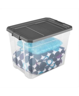 108 Qt. Clear Stacker Storage Container Tote w/ Latching Lid, (4 Pack)