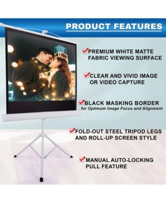 Tripod Stand Projector Screen, 40-Inch
