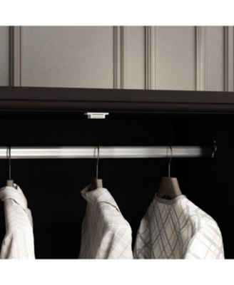 Brown Paint Big Wardrobe Armoires With Mirror,Drawers,Shelves