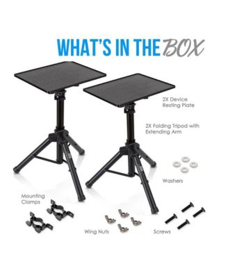 Universal Laptop Device Stand - Height Adjustable Tripod Mount (Set of 2)