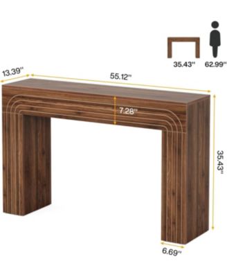 55-Inch Farmhouse Console Table, Wood Sofa Table Behind The Couch, Modern Entryway Table Accent Table for Living Room, Hallway, Foyer