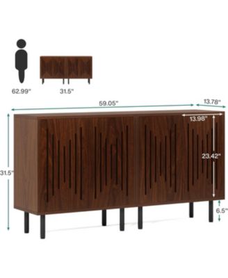  Sideboard Buffet Cabinet, Buffet Cabinet Sideboard Cabinet with Doors & Adjustable Shelves, Freestanding Accent Storage Cabinet