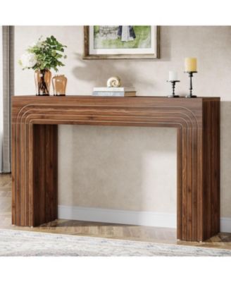 55-Inch Farmhouse Console Table, Wood Sofa Table Behind The Couch, Modern Entryway Table Accent Table for Living Room, Hallway, Foyer