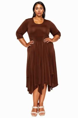 Plus Size Shay Handkerchief Hem Dress