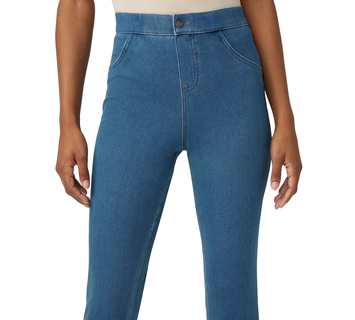 Shop Hue Women's High-rise Denim Baby Bootcut Leggings In Medium Wash