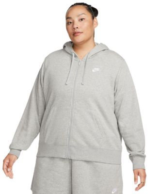 Plus Size Sportswear Club Fleece Full Zip Hoodie