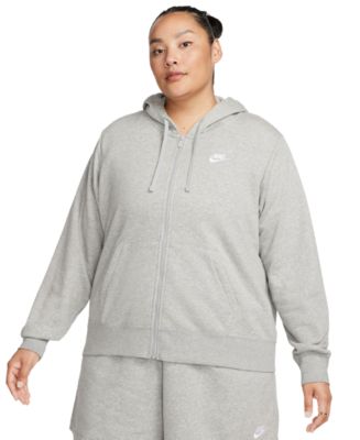 Nike Plus Size Sportswear Club Fleece Full-Zip Hoodie - Macy's