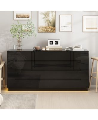 8-Drawer Wood LED Storage Organizer Chest of Drawers