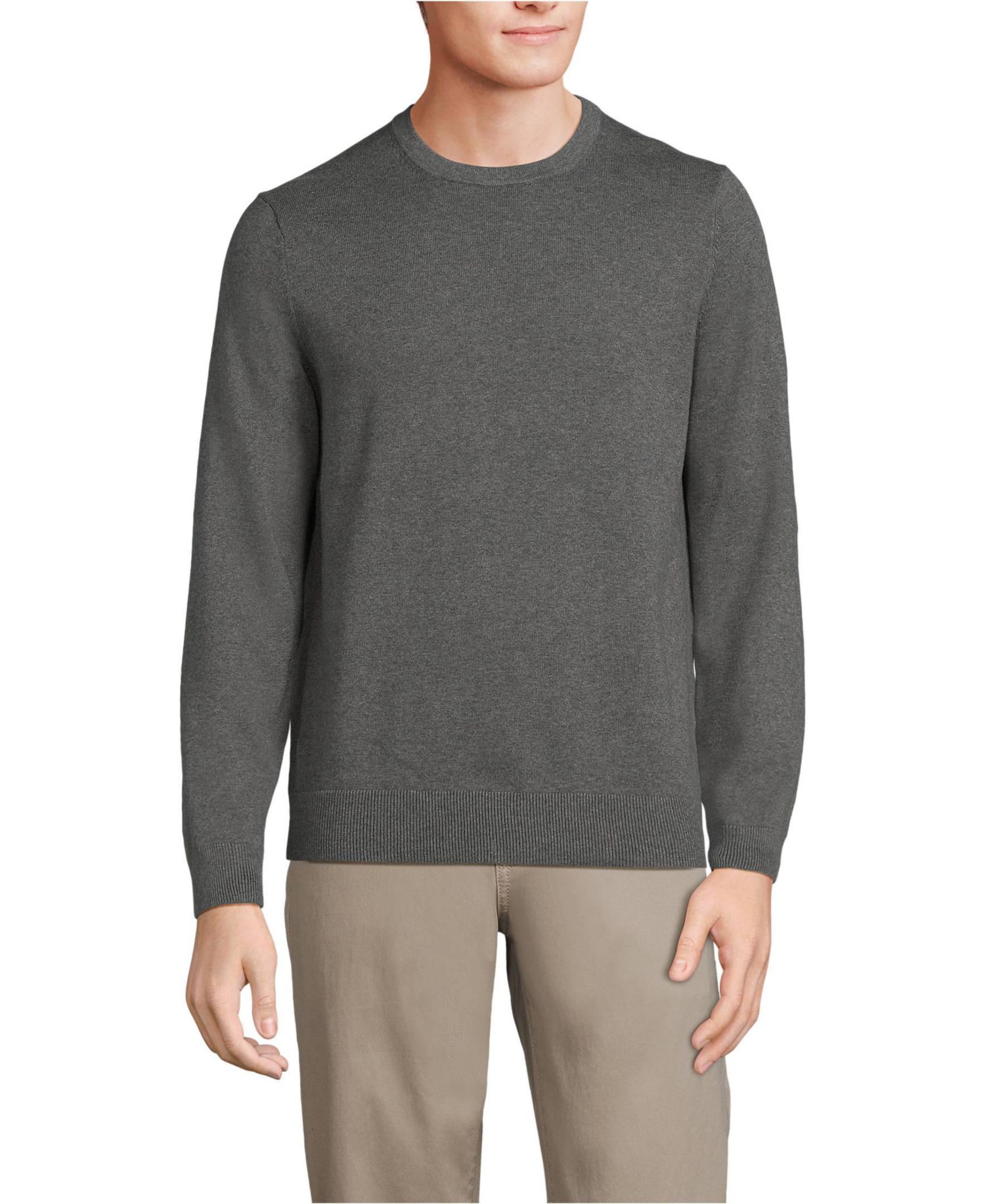 Men's Fine Gauge Cotton Crew Neck Sweater