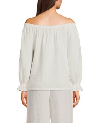 Women's 3/4 Sleeve Gauze On or Off the Shoulder Blouse