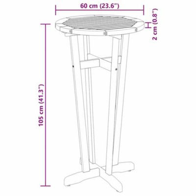 Garden Bar Table Natural Brown Solid Acacia wood Standard Durable
