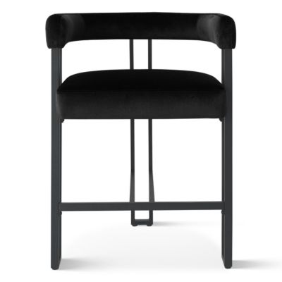 Velvet Counter Stool,Boasting Curved Frame Armrest Velvet Counter Stool with Three Legs(1PK)-Maison Boucle