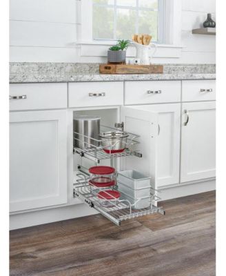 Kitchen Cabinet Pullout Shelf Organizer, 12 x 18 In, 5WB2-1218CR-1