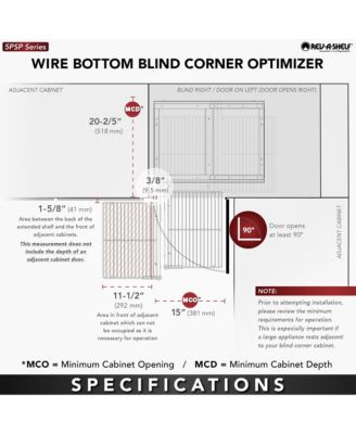 15'' Pullout Blind Corner Kitchen Cabinet Organizer, 5PSP-15-CR