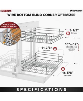 15'' Pullout Blind Corner Kitchen Cabinet Organizer, 5PSP-15-CR