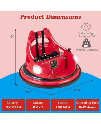 12V Kids Electric Ride On Bumper Car Battery Powered Bumper Car with Remote Control