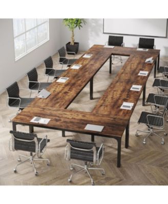 78.74-Inch Conference Table Set of 4, 13FT Conference Room Table, Large Rectangle Meeting Seminar Table Set for 12-16 Person, Long Business Tables