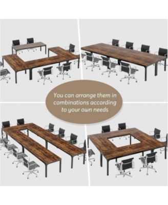 78.74-Inch Conference Table Set of 6, 19FT Conference Room Table, Large Rectangle Meeting Seminar Table Set for 16-22 Person, Long Business Tables