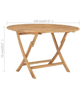 Folding Patio Table   47.2" Solid Teak Wood
