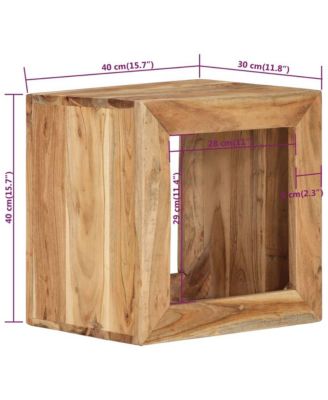 Stool 15.7"x11.8"x15.7" Solid Wood Acacia