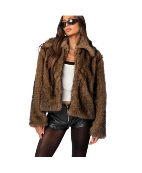 Женские куртки Edikted Mob Wife Faux Fur Jacket