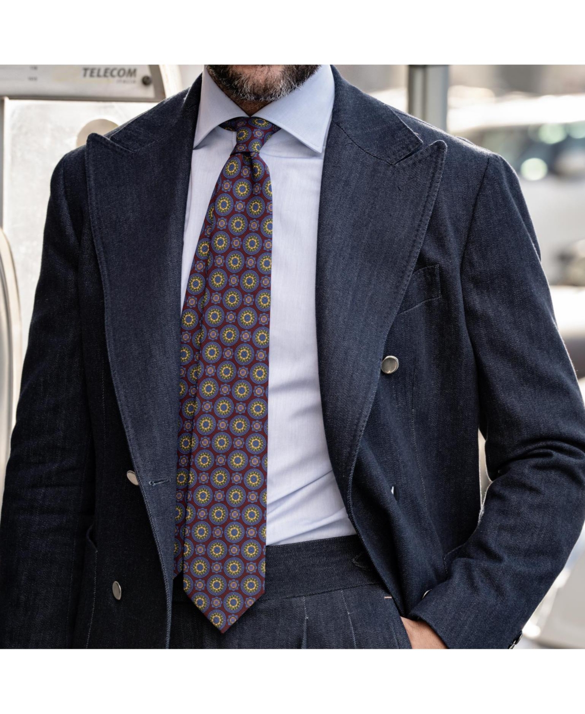 La Vigna - Printed Wool & Silk Tie for Men