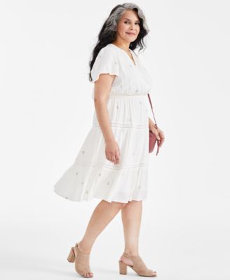 Style & Co Plus Size Embroidered Dress, Created for Macy's