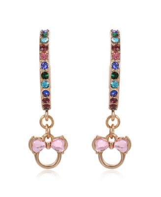 Minnie Mouse Charm Dangle Hoop Earrings