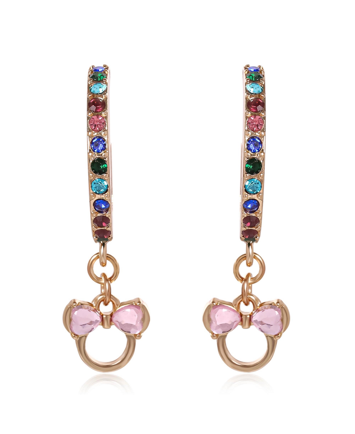Disney Minnie Mouse Charm Dangle Hoop Earrings - pink