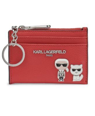 Shops Karl Lagerfeld Wallet Card ID Holder Case with Keychain Gift set in Red