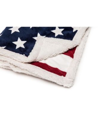 Patriotic US Flag Sherpa Throw Blanket – Soft, Lightweight, 60x70, Perfect Gift for Veterans & Proud Americans