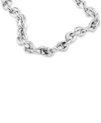 Stainless Steel Chunky Link 16-1/2" Collar Necklace