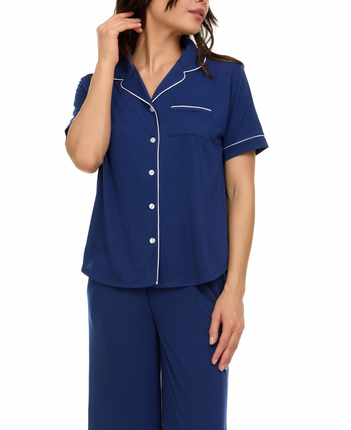 Flora by Flora Nikrooz Women's Annie Notch Top and Capri Pajama Set