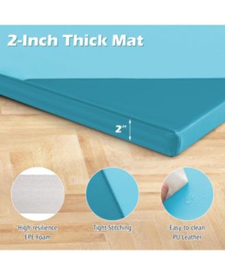 10 Feet x 4 Feet x 2 Inch Folding Exercise Mat with Hook and Loop Fasteners